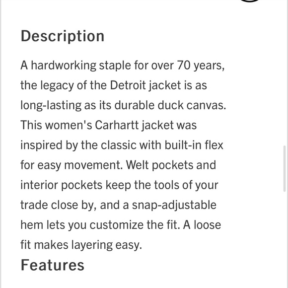 Carhartt Women's Detroit Jacket - new without tags - Picture 7 of 8